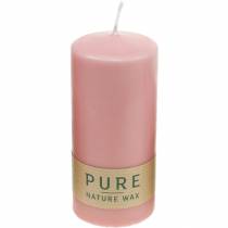 Itens Vela pilar PURE 130/60 vela decorativa rosa cera natural