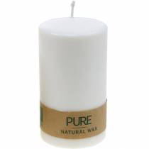 Vela pilar PURE 130/70 vela de cera natural com decoração de vela de cera de colza