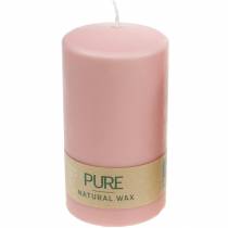 Itens Vela PURE pilar 130/70 Vela decorativa rosa cera natural sustentável