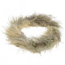 Itens Guirlanda de capim-dos-pampas seco, decoração boho para porta, flores naturais secas Ø31cm, guirlanda de parede
