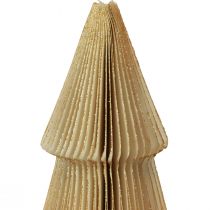 Itens Árvore de Natal de Papel Pequena Creme Dourado Alt.30cm