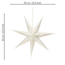 Itens Estrela de papel, branco creme, estrela grande para pendurar, 60 cm