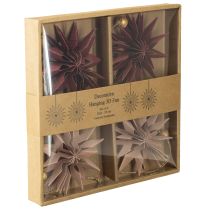 Itens Estrelas decorativas de papel para pendurar, perfeitas para decorações festivas.