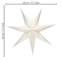 Itens Estrelas de papel estilo escandinavo, estrela de Natal, creme e branco, 45 cm, 3 unidades