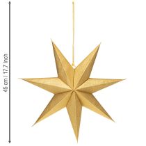 Itens Estrelas de Natal de papel, douradas, 45 cm, 3 peças