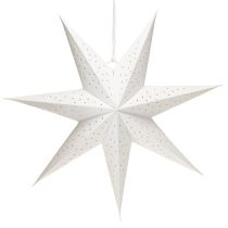 Itens Estrelas de papel para luzes de Natal, brancas, 45 cm, 3 peças