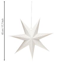 Itens Estrelas de papel para luzes de Natal, brancas, 45 cm, 3 peças