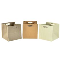 Itens Saco de papel 12cm marrom creme bege saco de presente 6 peças