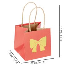 Itens Sacola de presente de papel com estampa de fita, 12 cm, pacote com 8 unidades