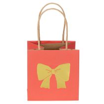Itens Sacola de presente de papel com estampa de fita, 12 cm, pacote com 8 unidades