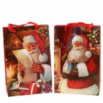 Sacos de presente com motivo de Natal Papai Noel vermelho 20cm × 30cm × 8cm conjunto de 2 peças
