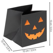 Itens Vaso de papel em formato de abóbora para decoração de Halloween, 10 cm, 6 peças