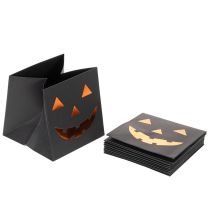 Itens Vaso de papel em formato de abóbora para decoração de Halloween, 10 cm, 6 peças