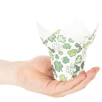Itens Vaso de papel com estampa de trevo, decoração de Ano Novo, 12 cm, 12 peças