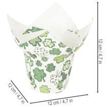 Itens Vaso de papel com estampa de trevo, decoração de Ano Novo, 12 cm, 12 peças