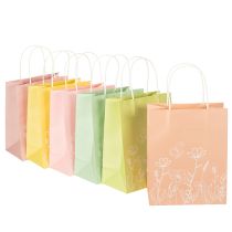Itens Sacolas de papel para presentes, ideais para embalagens atraentes e práticas, 20 cm, pacote com 6 unidades.