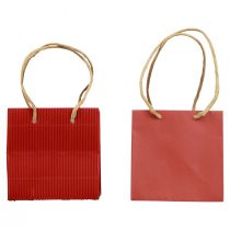 Sacos de papel vermelhos com alça sacos para presente 10,5 × 10,5 cm 8 unidades