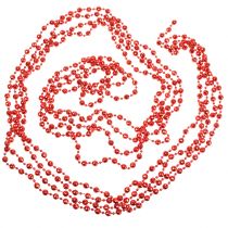 Itens Guirlanda de pérolas para decoração de árvore de natal vermelho 7m
