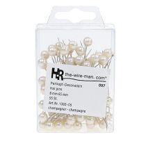 Itens Alfinetes de cabeça pérola champanhe Ø8mm L65mm 55 un