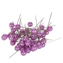 Itens Alfinetes de contas roxo Ø10mm 60mm