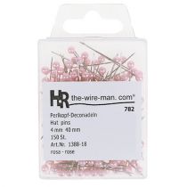 Itens Agulhas cabeça pérola rosa Ø4mm 4cm 150 un