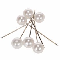 Itens Alfinetes de miçangas branco Ø20mm 90mm