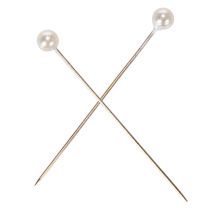Itens Alfinetes com cabeça de pérola branca, Ø4mm, 40mm