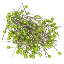 Itens Alfinetes florais com cabeça de pérola verde, uso versátil, Ø4mm, 40mm, 150 peças