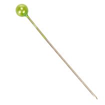 Itens Alfinetes florais com cabeça de pérola verde, uso versátil, Ø4mm, 40mm, 150 peças