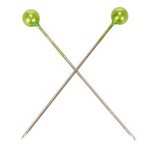 Itens Alfinetes florais com cabeça de pérola verde, uso versátil, Ø4mm, 40mm, 150 peças