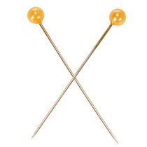 Itens Alfinetes com cabeça de pérola laranja para arranjos florais, Ø4mm, 40mm, 150 peças