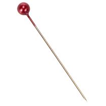 Itens Alfinetes decorativos com cabeça de pérola vermelha para floristas, Ø4mm, 40mm, 150 peças
