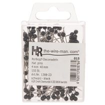 Itens Alfinetes florais com cabeça de pérola preta, Ø4mm, 40mm, 150 peças