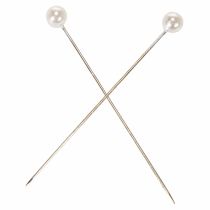 Itens Alfinetes com cabeça de pérola Ø6mm 65mm Branco