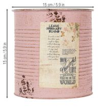 Itens Vaso de plantas, rosa antiga, caixa de metal decorativa, vintage, Ø15,5cm A15cm