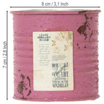 Itens Vaso de plantas decorativo, redondo, roxo, de metal, estilo vintage, Ø8cm, A7,5cm