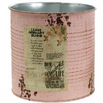 Itens Floreira antiga caixa decorativa rosa metal vintage Ø15.5cm A15cm