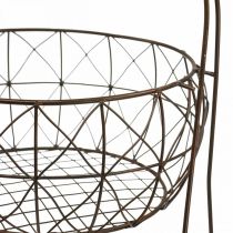 Suporte para plantas suporte de cesta de metal vintage 2 níveis 62cm