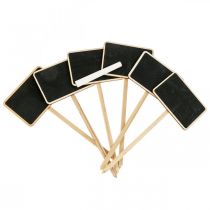 Plugues de plantas plug-in sinais de madeira mini quadro de giz 8,5 × 6 cm 6 unidades