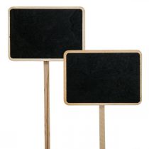 Plugues de plantas plug-in sinais de madeira mini quadro de giz 8,5 × 6 cm 6 unidades