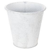Itens Vaso de plantas com ornamentos, decoração em metal branco e cinza, Ø20,5cm A19,5cm