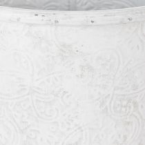 Itens Vaso de plantas com ornamentos, decoração em metal branco e cinza, Ø20,5cm A19,5cm