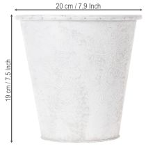 Itens Vaso de plantas com ornamentos, decoração em metal branco e cinza, Ø20,5cm A19,5cm