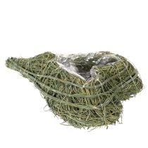 Itens Coração vegetal feito de material natural com inserção de folha metálica, 22 cm, 2 peças