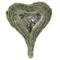Itens Coração de planta natural para arranjos florais com folha metálica, 25 cm