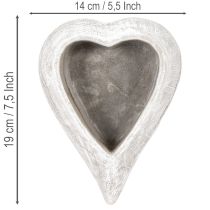 Itens Vaso decorativo em formato de coração, cinza; pequeno vaso em formato de coração, 19 cm