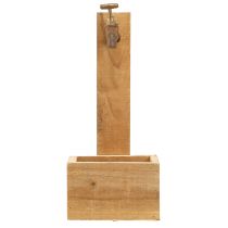 Itens Plantador Fonte De Madeira Calha Óptica Natural Ferrugem C15.5cm