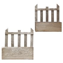 Itens Plantador Mini Caixa de Flores de Madeira L22/25cm Conjunto de 2