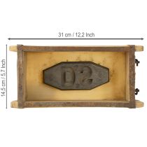 Itens Vaso de madeira em formato de tijolo reciclado 32×15×10cm