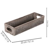 Itens Bandeja retangular compacta, versátil para decoração e plantio, 23 cm